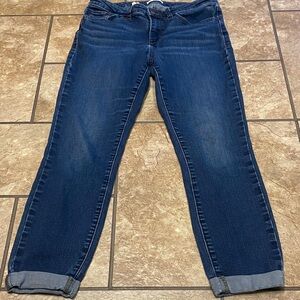 LC Lauren Conrad Dark Blue Mid-Rise Ankle Jeans